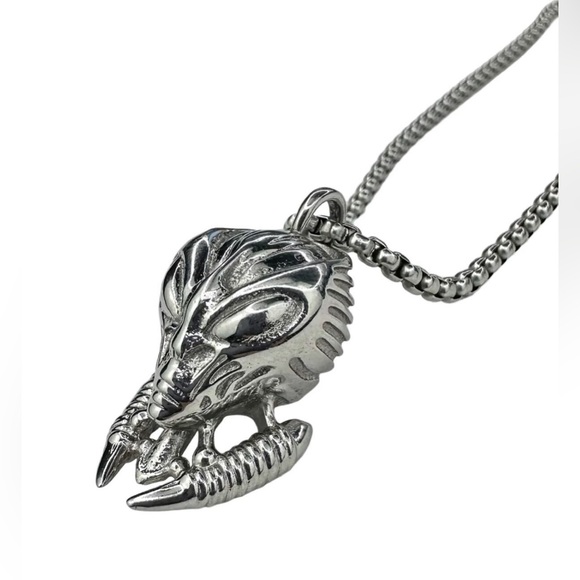 copes Greytech Alien Necklace silver chain GOTHBOICLIQUE GBC - Picture 4 of 14